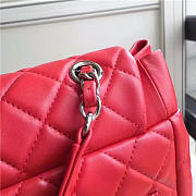 Chanel Lambskin Backpack Red Silver Hardware P1200 - 6