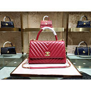 Chanel Coco Handle Bag Red with Gold Hardware - 5