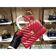 Chanel small Coco Handle Bag Red with Gold Hardware - 3