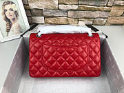 Chanel Flap Bag Lambskin Red With Silver Hardware - 2