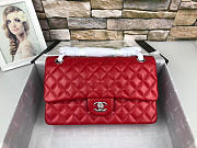 Chanel Flap Bag Lambskin Red With Silver Hardware - 3
