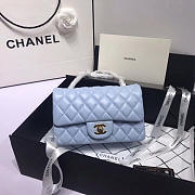 Chanel Flap Bag Lambskin Light Blue with Gold Hardware 20CM - 1