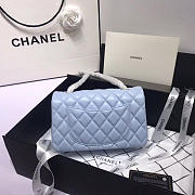 Chanel Flap Bag Lambskin Light Blue with Gold Hardware 20CM - 4