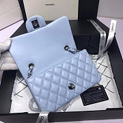 Chanel Flap Bag Lambskin Light Blue with Silver Hardware 20CM - 5