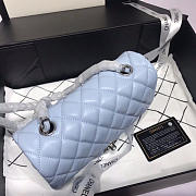 Chanel Flap Bag Lambskin Light Blue with Silver Hardware 20CM - 4