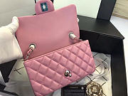Chanel Flap Bag Lambskin Pink with Silver Hardware 20CM - 6