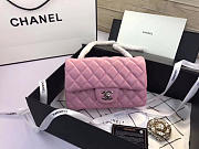 Chanel Flap Bag Lambskin Pink with Silver Hardware 20CM - 5