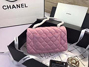 Chanel Flap Bag Lambskin Pink with Silver Hardware 20CM - 4