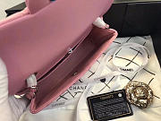 Chanel Flap Bag Lambskin Pink with Silver Hardware 20CM - 3