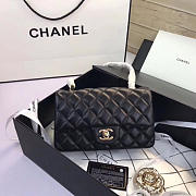 Chanel Flap Bag Lambskin Black with Gold Hardware 20CM - 1