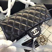 Chanel Flap Bag Lambskin Black with Gold Hardware 20CM - 6