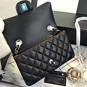 Chanel Flap Bag Lambskin Black with Sliver Hardware 20CM - 3