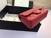 Chanel Flap Bag Lambskin Red with Gold Hardware 20CM - 6