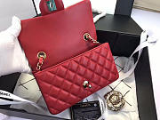 Chanel Flap Bag Lambskin Red with Gold Hardware 20CM - 4