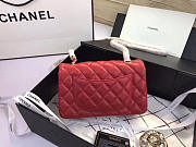 Chanel Flap Bag Lambskin Red with Gold Hardware 20CM - 2