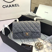Chanel Flap Bag Lambskin Gray with Gold Hardware 20CM - 1
