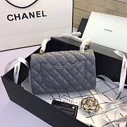 Chanel Flap Bag Lambskin Gray with Gold Hardware 20CM - 5