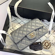 Chanel Flap Bag Lambskin Gray with Gold Hardware 20CM - 3
