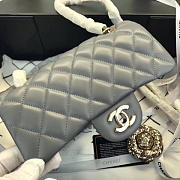 Chanel Flap Bag Lambskin Gray with Gold Hardware 20CM - 2