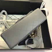 Chanel Flap Bag Lambskin Gray with Silver Hardware 20CM - 6