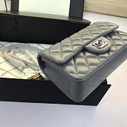 Chanel Flap Bag Lambskin Gray with Silver Hardware 20CM - 4