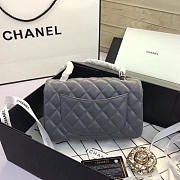 Chanel Flap Bag Lambskin Gray with Silver Hardware 20CM - 2