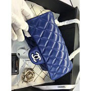 Chanel Flap Bag Lambskin Blue with Silver Hardware 20CM - 6