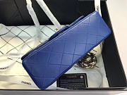 Chanel Flap Bag Lambskin Blue with Silver Hardware 20CM - 4