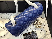 Chanel Flap Bag Lambskin Blue with Silver Hardware 20CM - 3