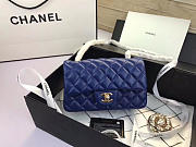 Chanel Flap Bag Lambskin Blue with Gold Hardware 20CM - 1