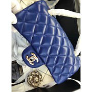 Chanel Flap Bag Lambskin Blue with Gold Hardware 20CM - 6