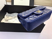 Chanel Flap Bag Lambskin Blue with Gold Hardware 20CM - 5