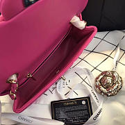 Chanel Flap Bag Lambskin Rose Red with Gold Hardware 20CM - 2