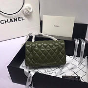 Chanel Flap Bag Lambskin Dark Green with Gold Hardware 20CM - 5