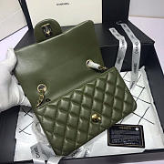 Chanel Flap Bag Lambskin Dark Green with Gold Hardware 20CM - 4
