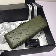 Chanel Flap Bag Lambskin Dark Green with Silver Hardware 20CM - 6