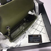 Chanel Flap Bag Lambskin Dark Green with Silver Hardware 20CM - 4