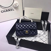 Chanel Flap Bag Lambskin Navy Blue with Gold Hardware 20CM - 5