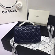 Chanel Flap Bag Lambskin Navy Blue with Gold Hardware 20CM - 6