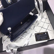 Chanel Flap Bag Lambskin Navy Blue with Silver Hardware 20CM - 6