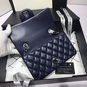 Chanel Flap Bag Lambskin Navy Blue with Silver Hardware 20CM - 5