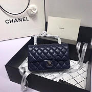 Chanel Flap Bag Lambskin Navy Blue with Silver Hardware 20CM - 4