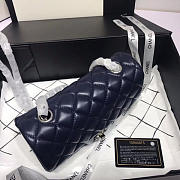 Chanel Flap Bag Lambskin Navy Blue with Silver Hardware 20CM - 3