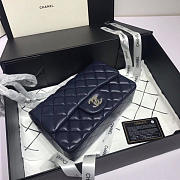 Chanel Flap Bag Lambskin Navy Blue with Silver Hardware 20CM - 2