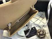 Chanel Flap Bag Lambskin Apricot with Silver Hardware 20CM - 5