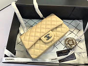 Chanel Flap Bag Lambskin Apricot with Silver Hardware 20CM - 3