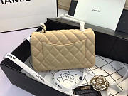 Chanel Flap Bag Lambskin Apricot with Silver Hardware 20CM - 2