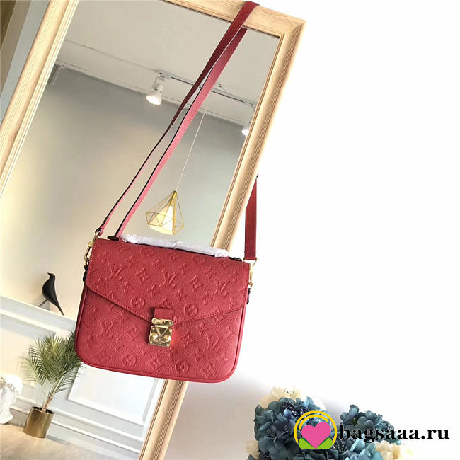 Louis Vuitton Cowskin Pochette Metis Bag with Red M41485 monogram empreinte - 1