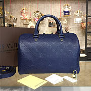 Louis Vuitton SPEEDY Bag with Wine Blue 30cm - 4