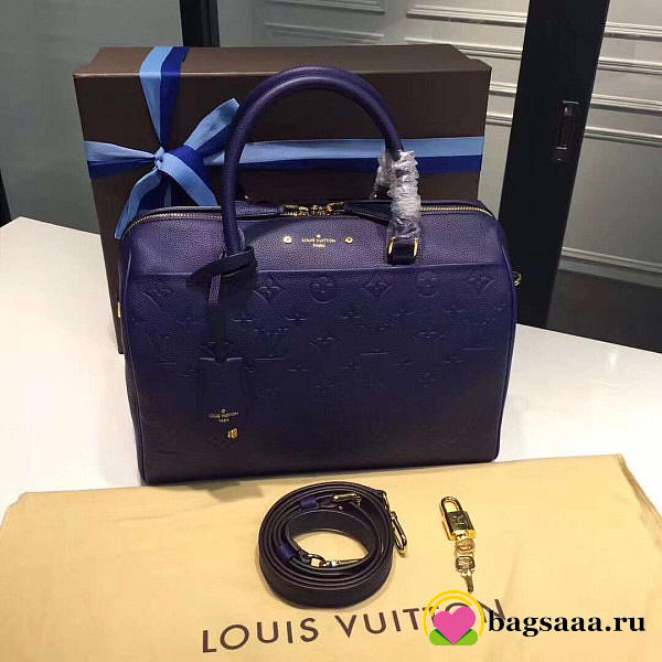 Louis Vuitton SPEEDY Bag with Navy Blue 30cm - 1